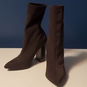 Black spandex sock boots